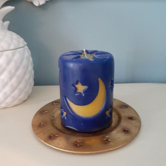 Artisan celestial moon stars candle and holder 🍂 - Picture 1 of 7